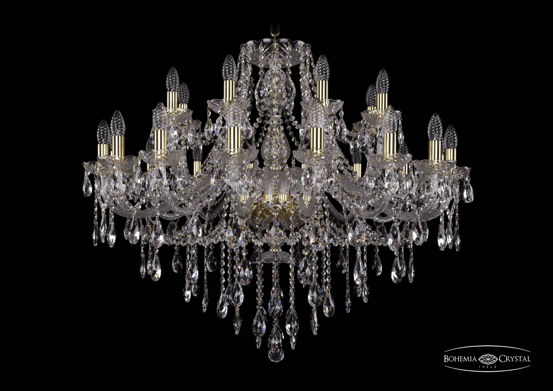 1415/16+8/360 G Подвесная хрустальная люстра 1415 Bohemia 1415/16+8/360 G
