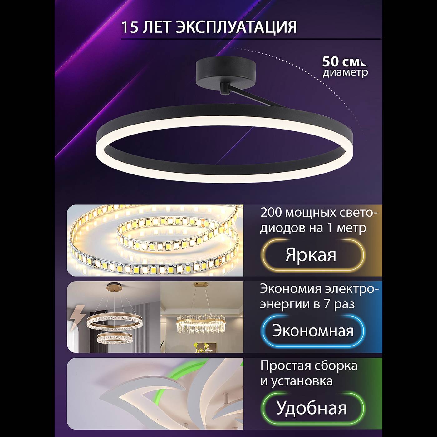 Светильник потолочный Natali Kovaltseva Finam LED LAMPS 81121/2C