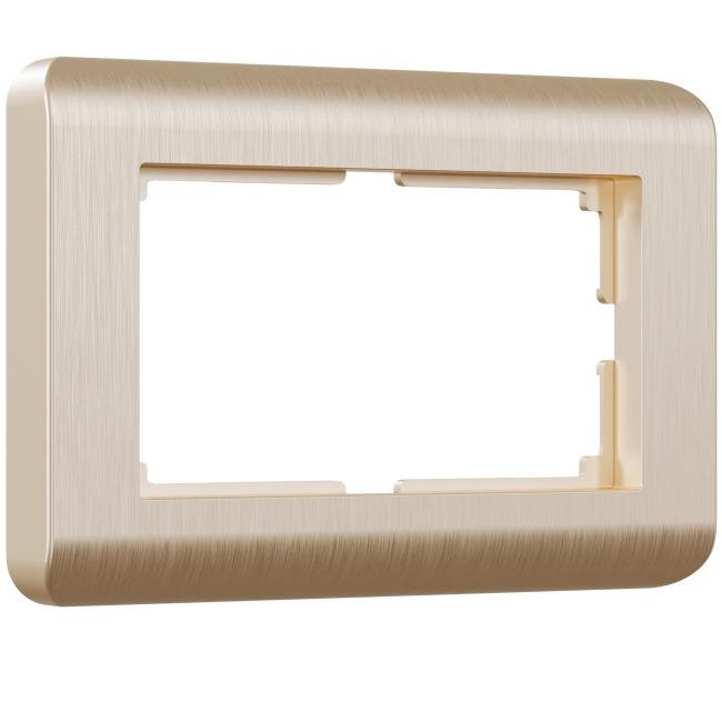 W0082111/ Рамка для двойной розетки Stream (шампань) Рамка Werkel W0082111/ Рамка для двойной розетки Stream (шампань)
