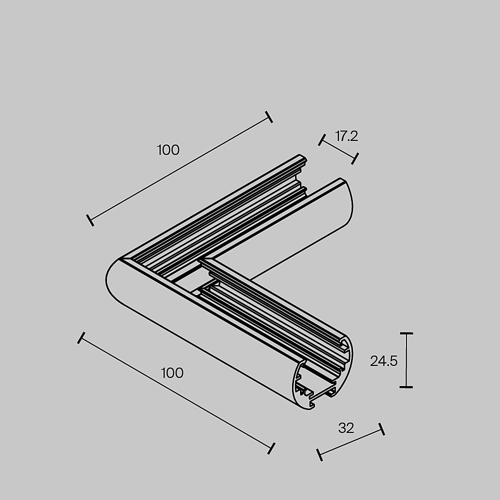 TRAM034CL-R-41B Коннектор угловой для круглого низкопрофильного шинопровода Exility Maytoni Accessories for tracks Exility TRAM034CL-R-41B