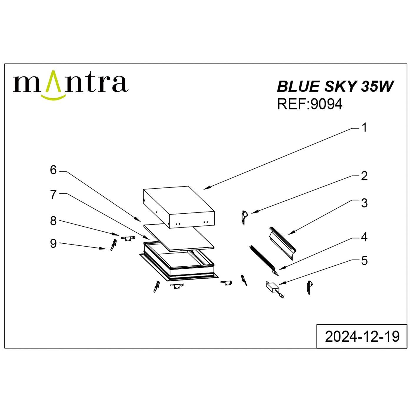 Светильник армстронг Mantra Blue Sky 9094