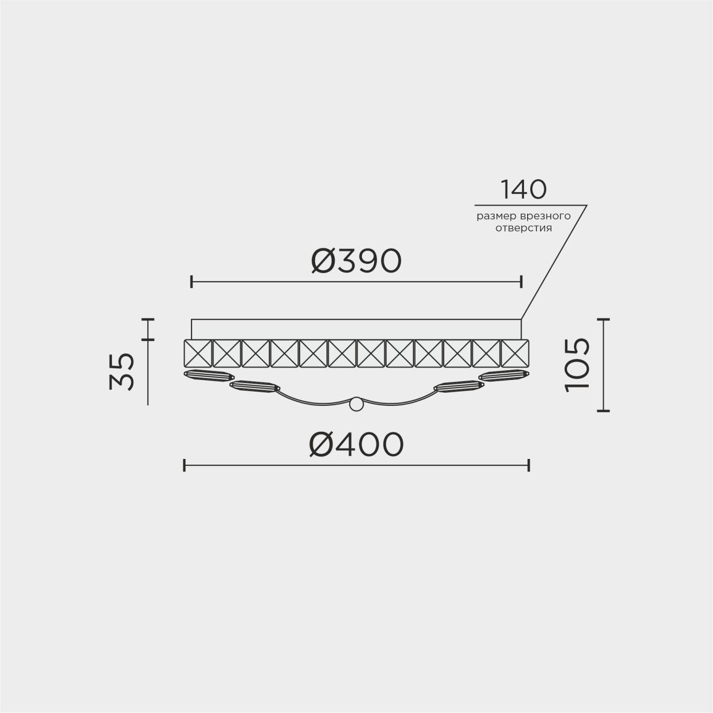 L1146-400 GD Потолочный светильник L LED4U L1146-400 GD