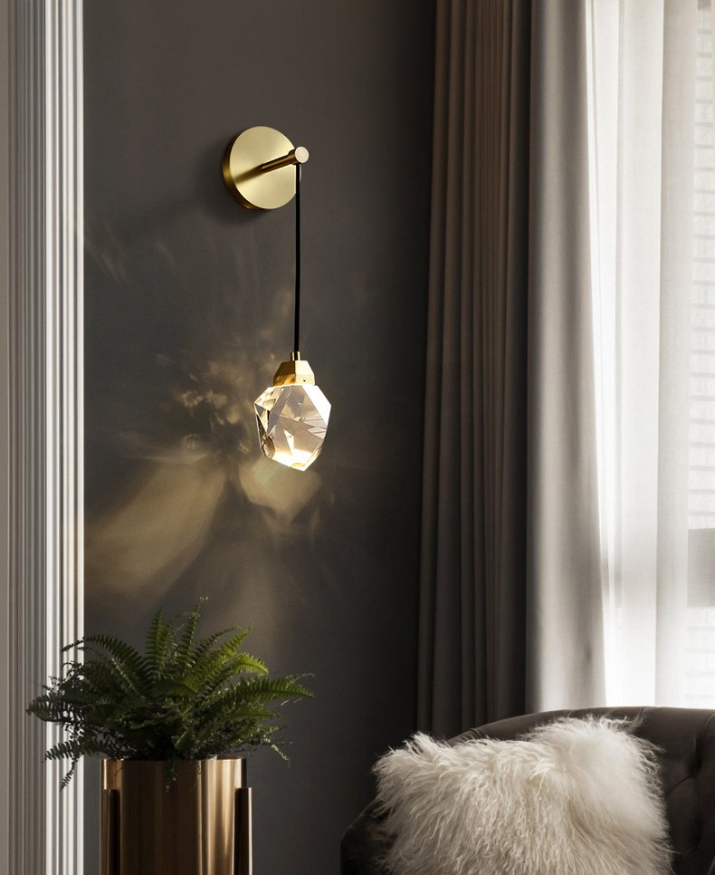 9701W brass Настенное бра Delight Collection Crystal rock II 9701W brass