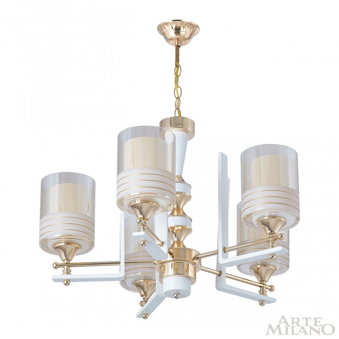 Подвесная люстра Arte Milano Florentia-6087 306087/5 Wh/Gd