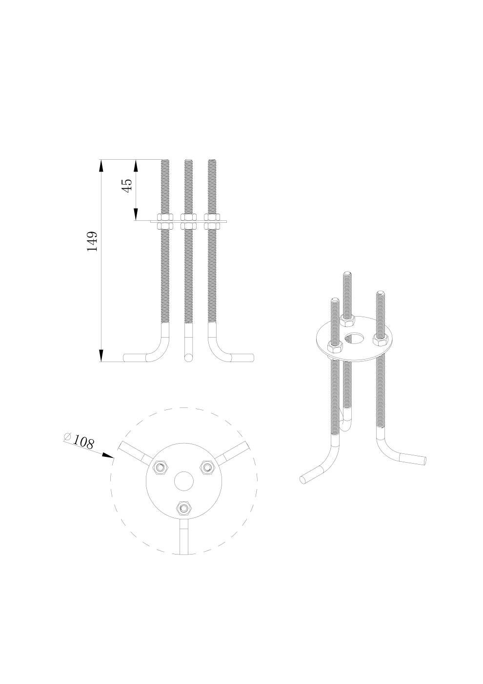 00-00045674 Закладная для опоры D60, SWG LUMKER 00-00045674