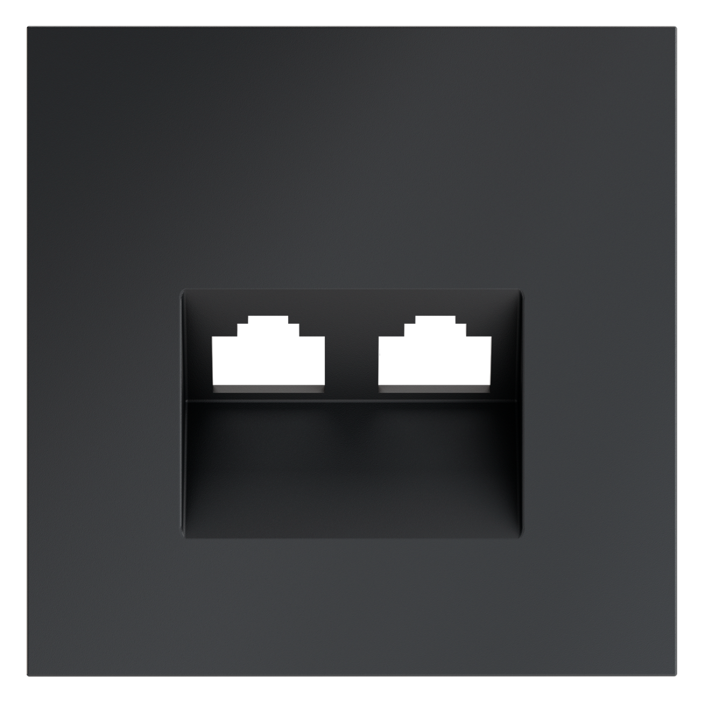 Накладка для розетки компьютерной двойной RJ45+RJ45 кат.6, S70 (графит)