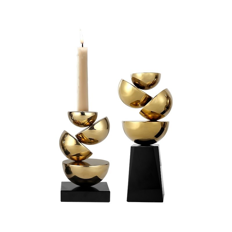 6933 S GD BK Подсвечник ArtHomeDecor FRAGMENT 6933 S GOLD & BLACK