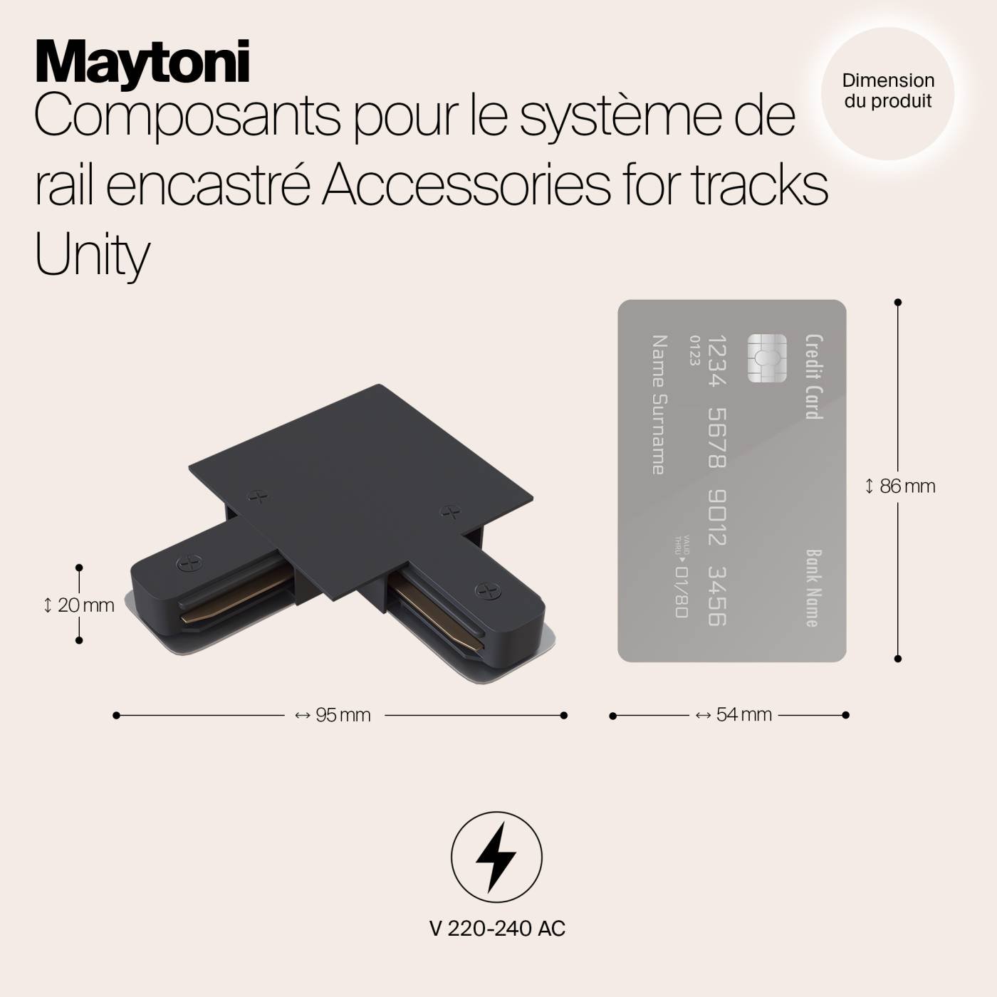 TRA002CL-11B Коннектор L-образный Maytoni Accessories for tracks TRA002CL-11B