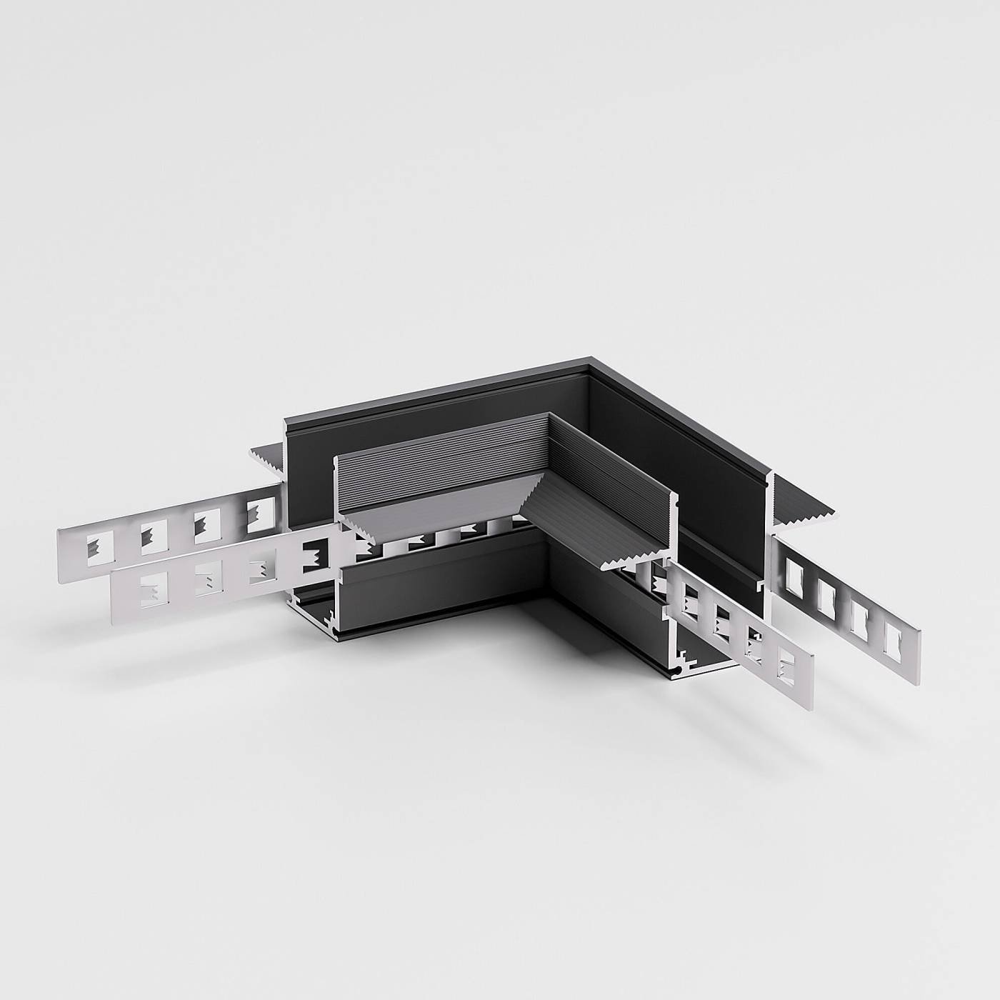 Коннектор для шинопровода Elektrostandard Slim Magnetic Slim Magnetic Коннектор угловой для встраиваемого шинопровода под ГКЛ 12,5мм (черный) 85212/00