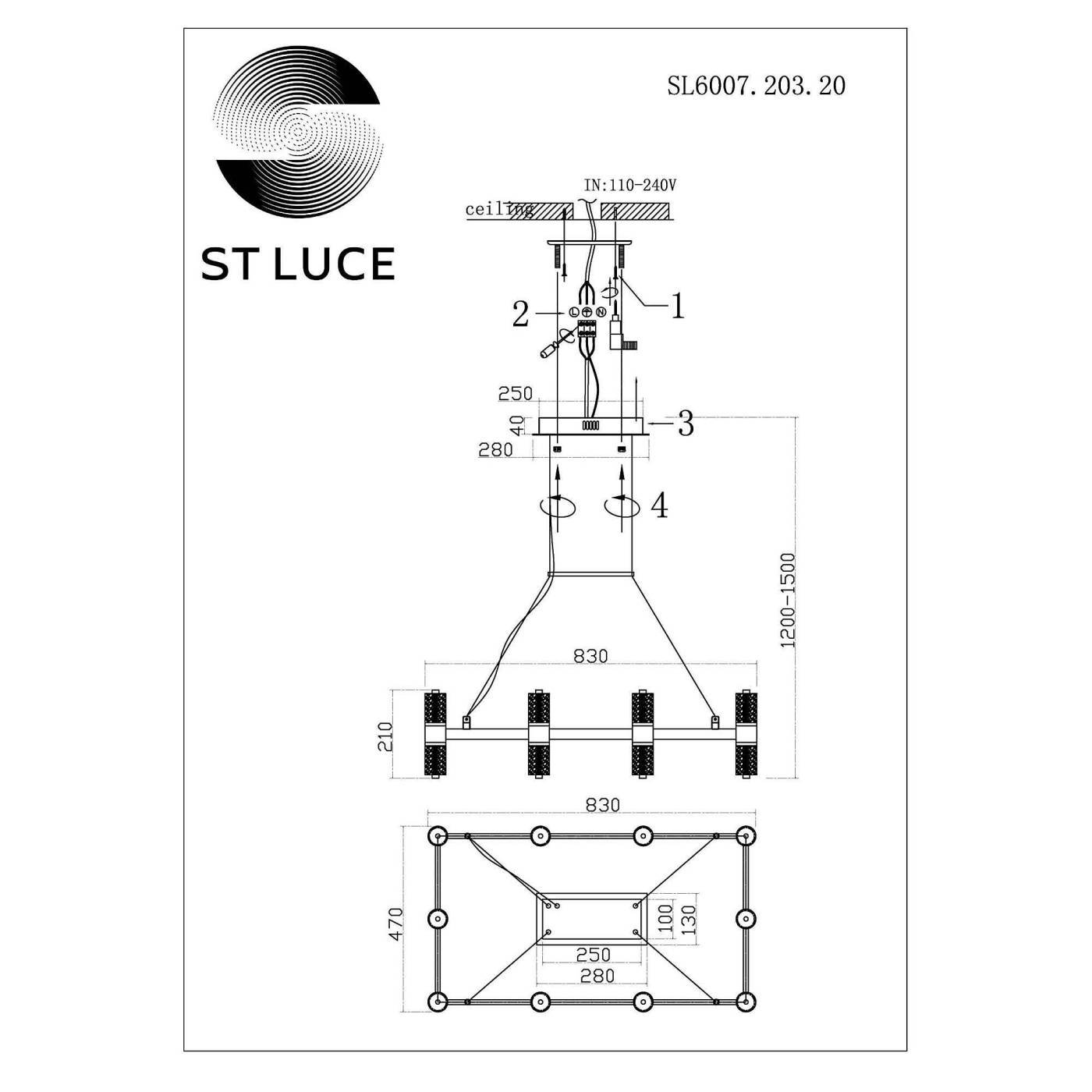 SL6007.203.20 Подвесная люстра ST Luce Gemina SL6007.203.20