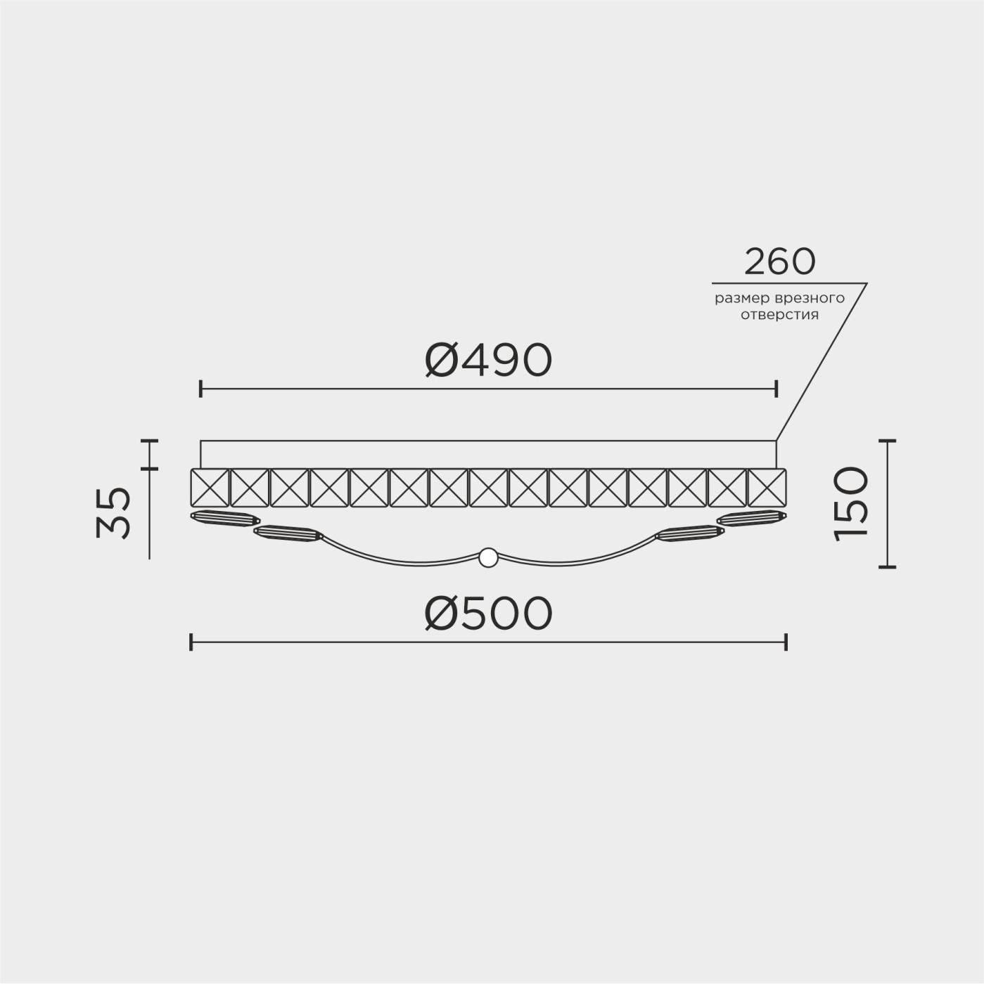 L1146-500 CR Потолочный светильник L LED4U L1146-500 CR