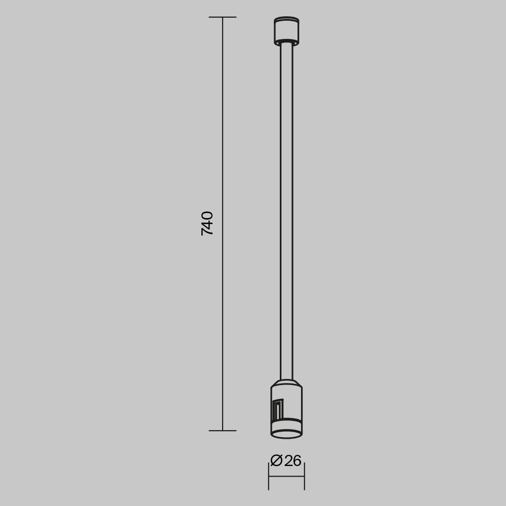 TRA200C-L740-11B Крепление потолочное 740 мм Flexity Maytoni Accessories for tracks Flexity TRA200C-L740-11B