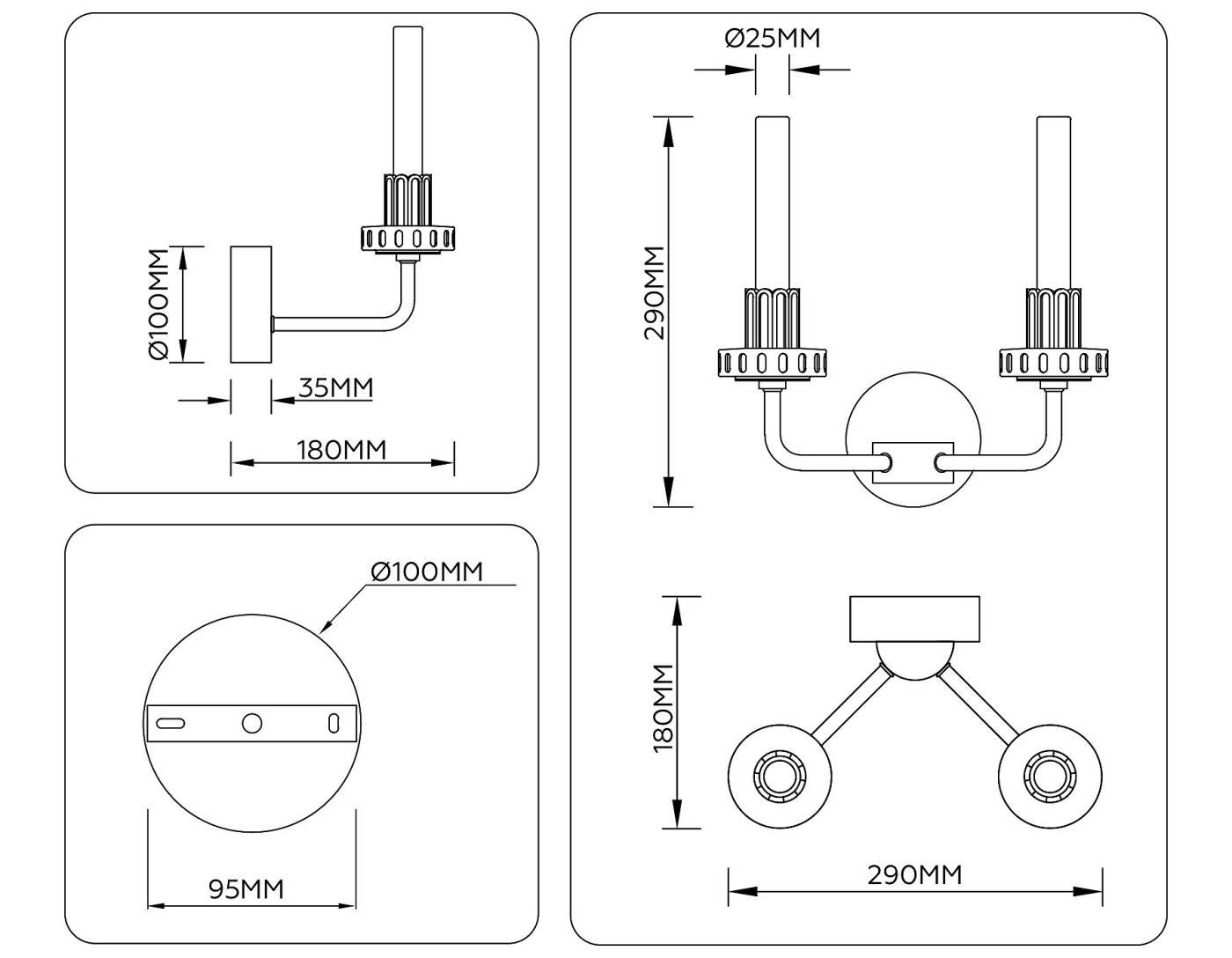 LH53130 Настенное бра Ambrella Ceramo Modern LH53130