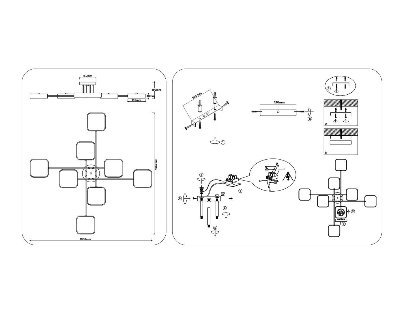 FL516346 Потолочная люстра Ambrella LineTech FL516346
