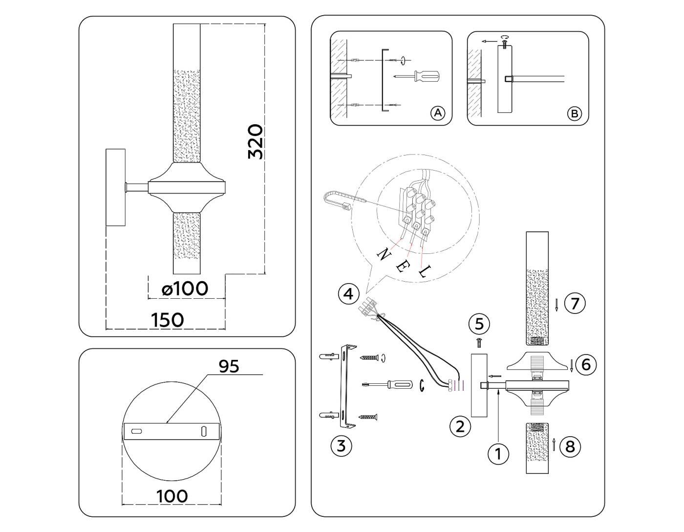Настенное бра Ambrella Modern LH55362