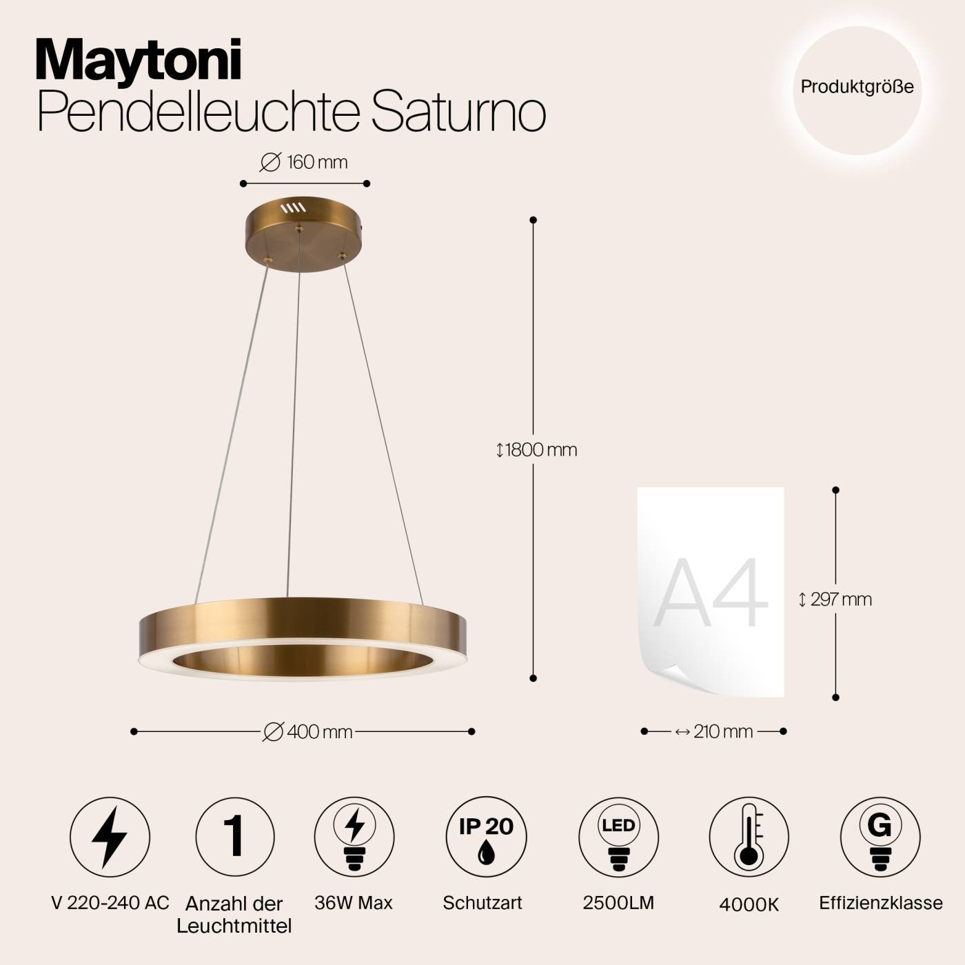 MOD415PL-L36BS4K Подвесная люстра Maytoni Saturno MOD415PL-L36BS4K