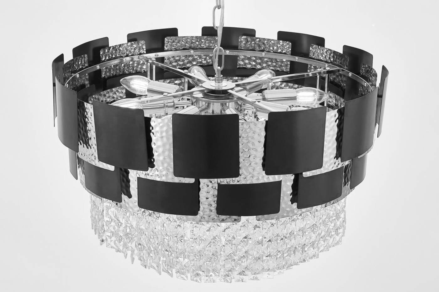 LDP 7045-600 BK+CHR Подвесная люстра Lumina Deco Molina LDP 7045-600 BK+CHR