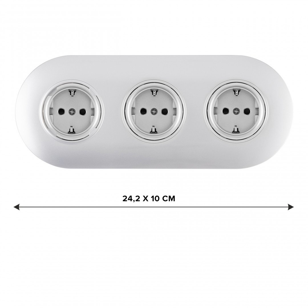 SET08-3-40-1x3 silver Розетка Arte Milano Set08-3 SET08-3-40-1x3 silver
