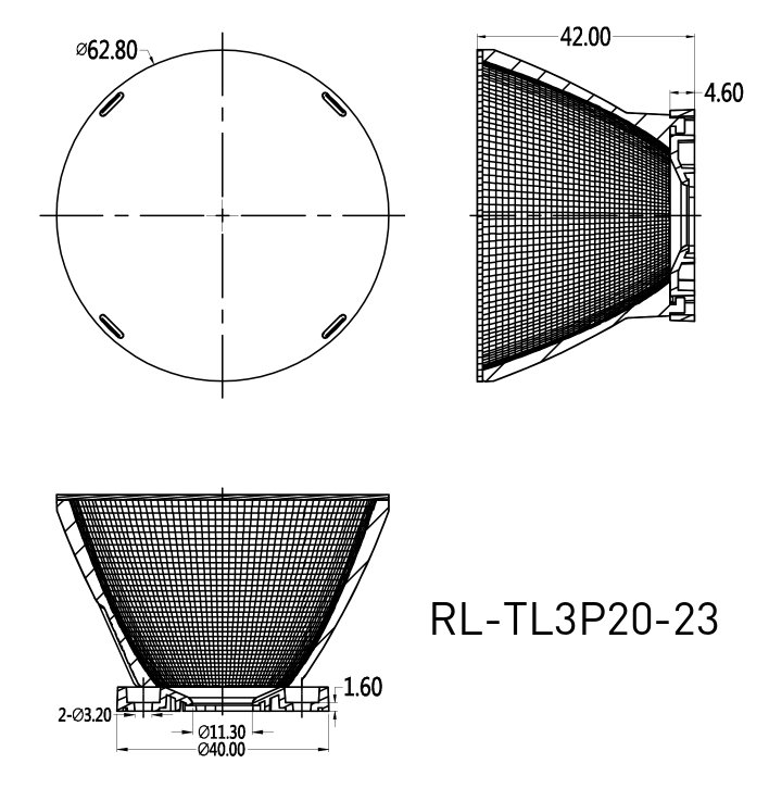 00-00021291 Рефлектор 23° для спотов TL3P 20Вт, RL-TL3P20-23, SWG PRO 00-00021291