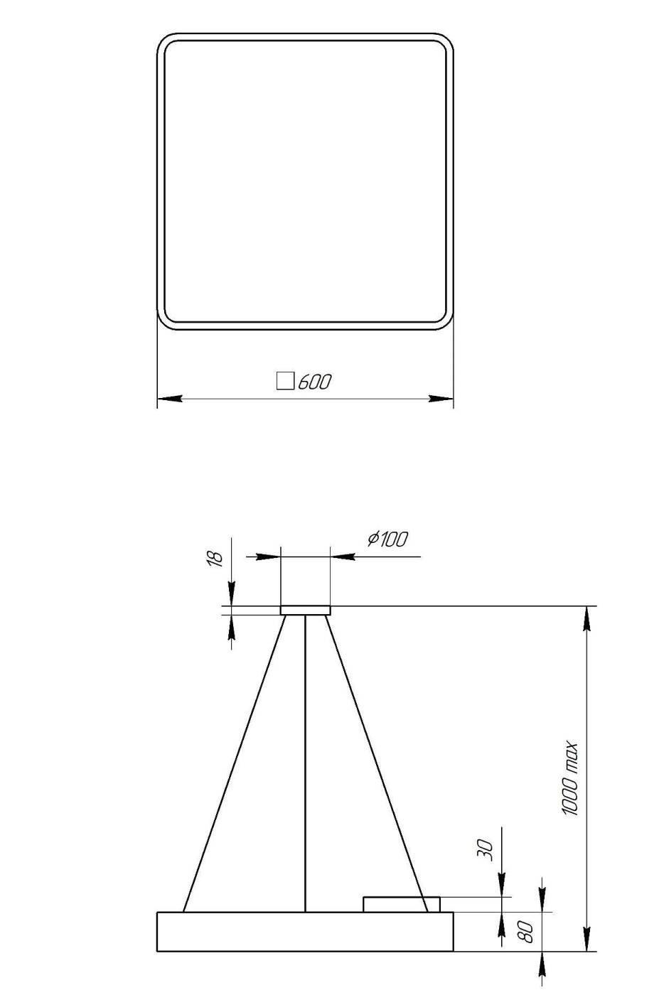 Светильник подвесной ЭРА Quadro SPO-163-W-40K-050