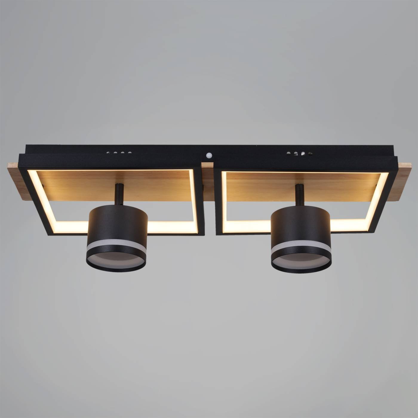 Потолочная люстра Reluce 19560-0.3-2+2 BK+WOOD