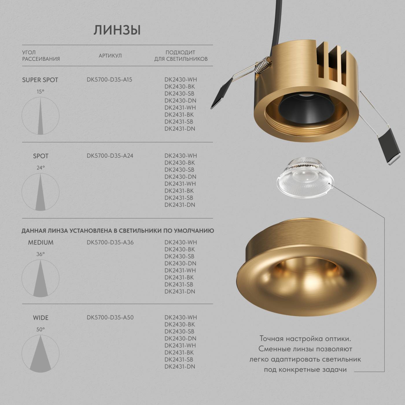 DK2430-SB Встраиваемый светильник SHINE GLOW Denkirs DK2430-SB