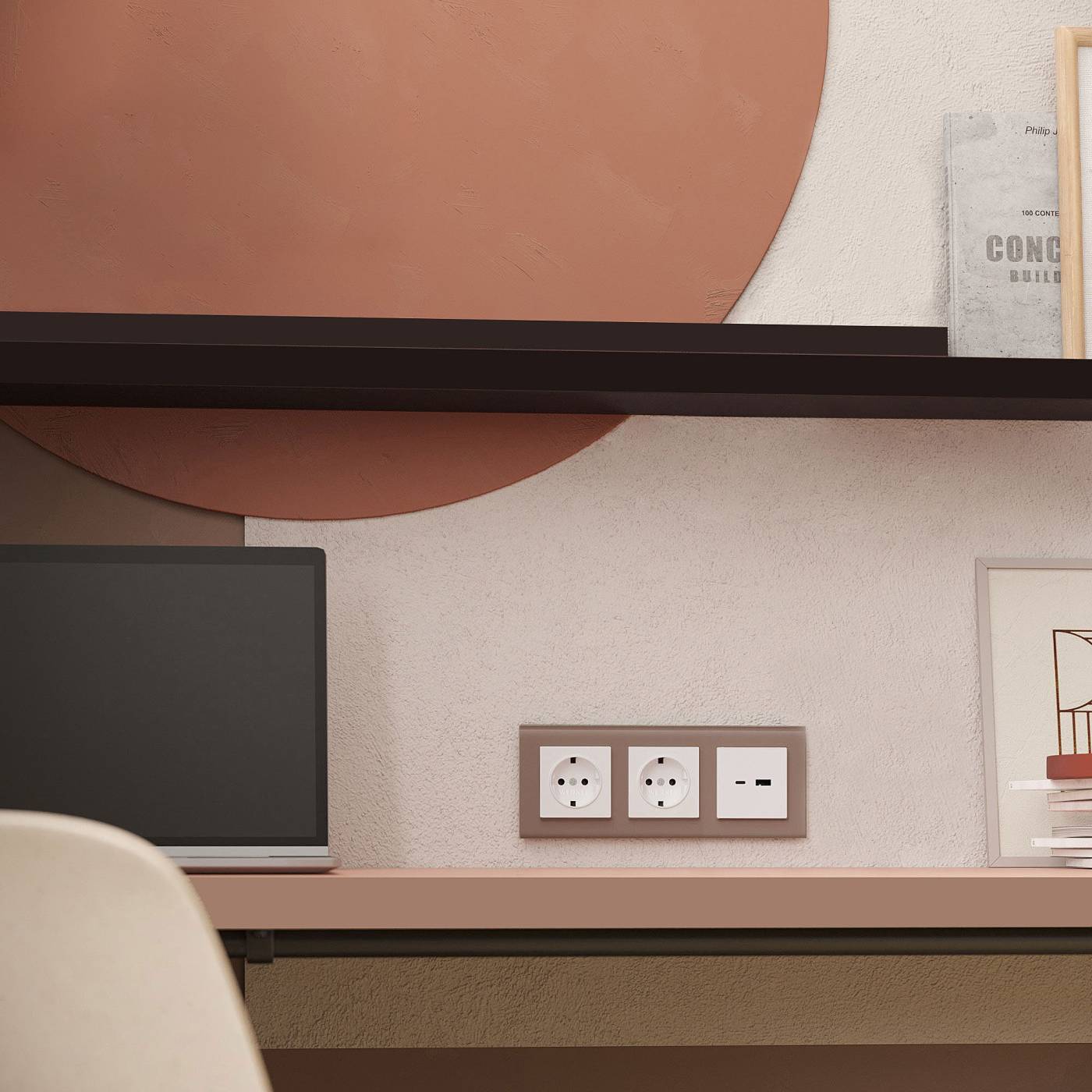 Рамка Werkel W0031142/ Рамка на 3 поста Favorit (латте, стекло)