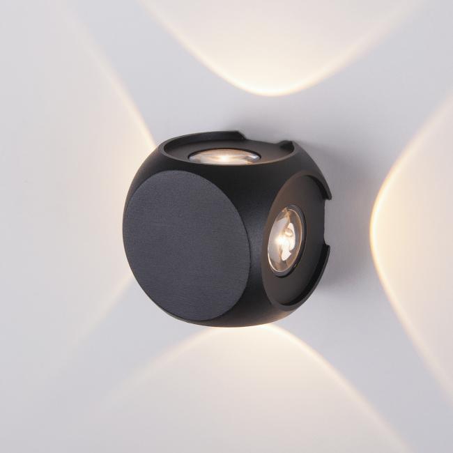 1504 TECHNO LED CUBE черный Уличный настенный светильник Elektrostandard Сube 1504 TECHNO LED CUBE черный