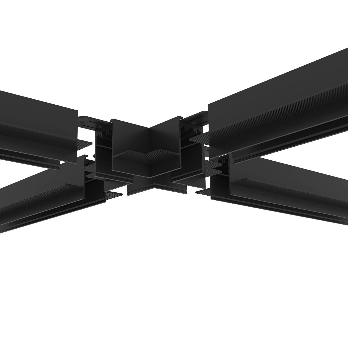 TR2114-BK Коннектор трека для ГКЛ , X-образный Denkirs Smart hide TR2114-BK