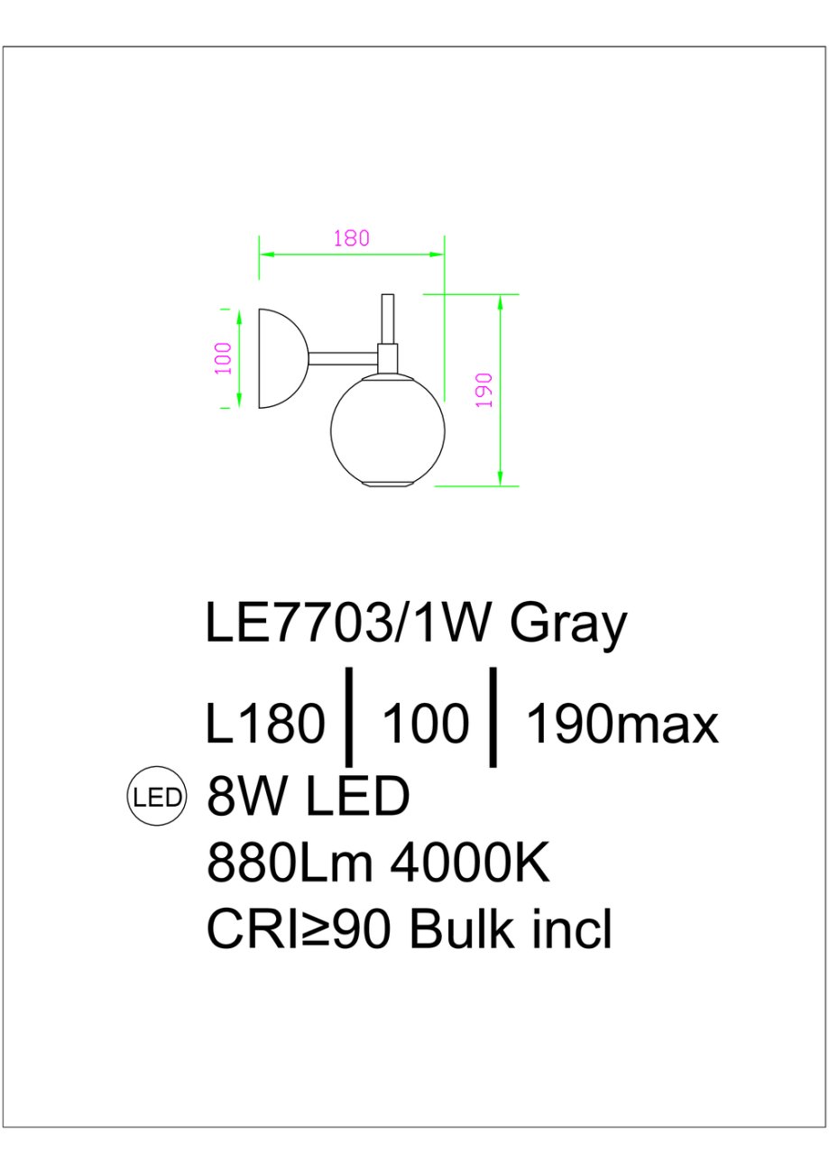 LE7703/1WL Gold Настенное бра LEON Aurore LE7703/1WL Gold