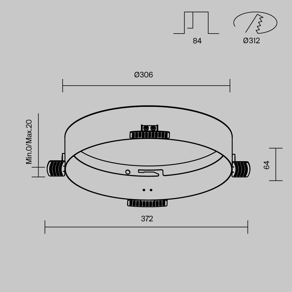 DLA032-TRS36-W Аксессуар для безрамочной установки светильника Zon в потолок из гиспсокартона Maytoni Accessories DLA032-TRS36-W