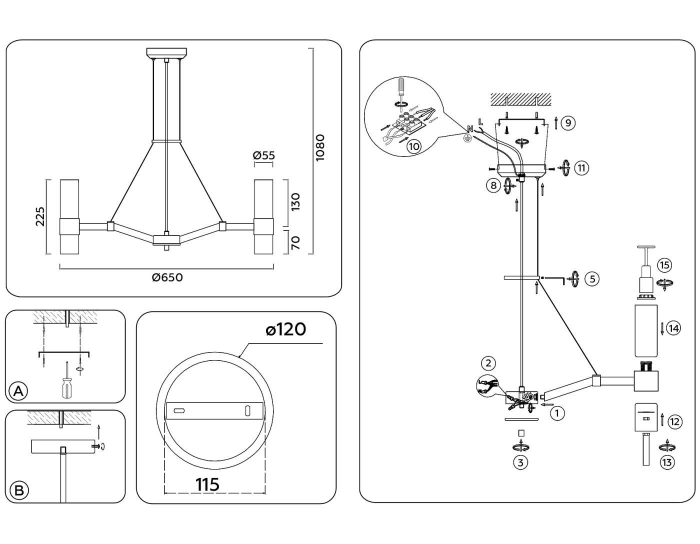LH55114 Подвесная люстра Ambrella Heigh Light LH55114