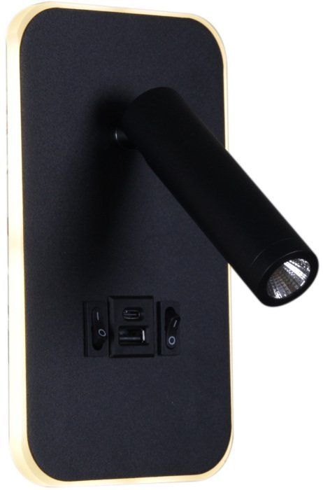 Настенный светильник 86204-9.2-001KT LED12W+USB BK