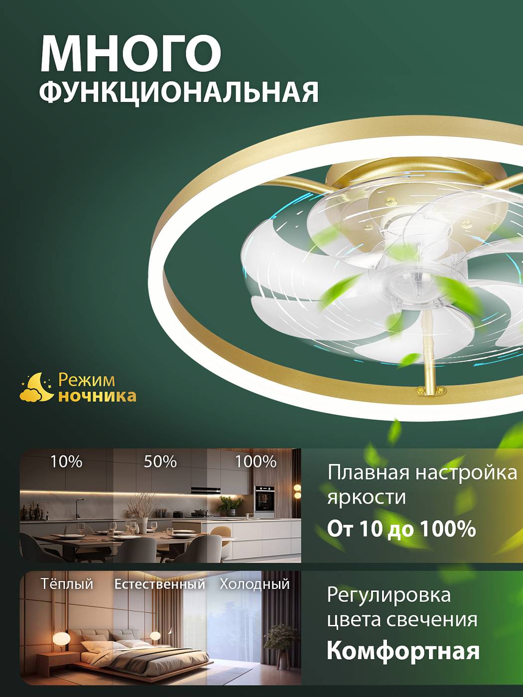 Потолочная люстра Natali Kovaltseva Ledfan LED LAMPS 81491