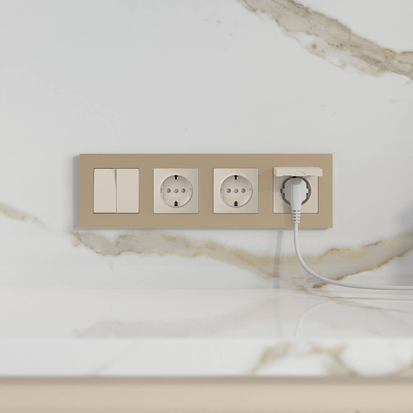 Рамка Werkel W0042911/ Рамка на 4 поста Slab (шампань софт)