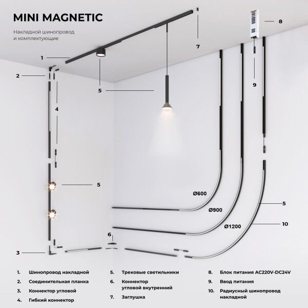 Трековый светильник Elektrostandard Mini Magnetic Mini Magnetic Трековый светильник 22W 3000K (черный) 85169/01