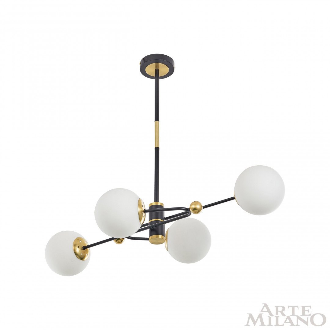 Люстра на штанге Arte Milano Neapolis72708 272708/4 BK/GD