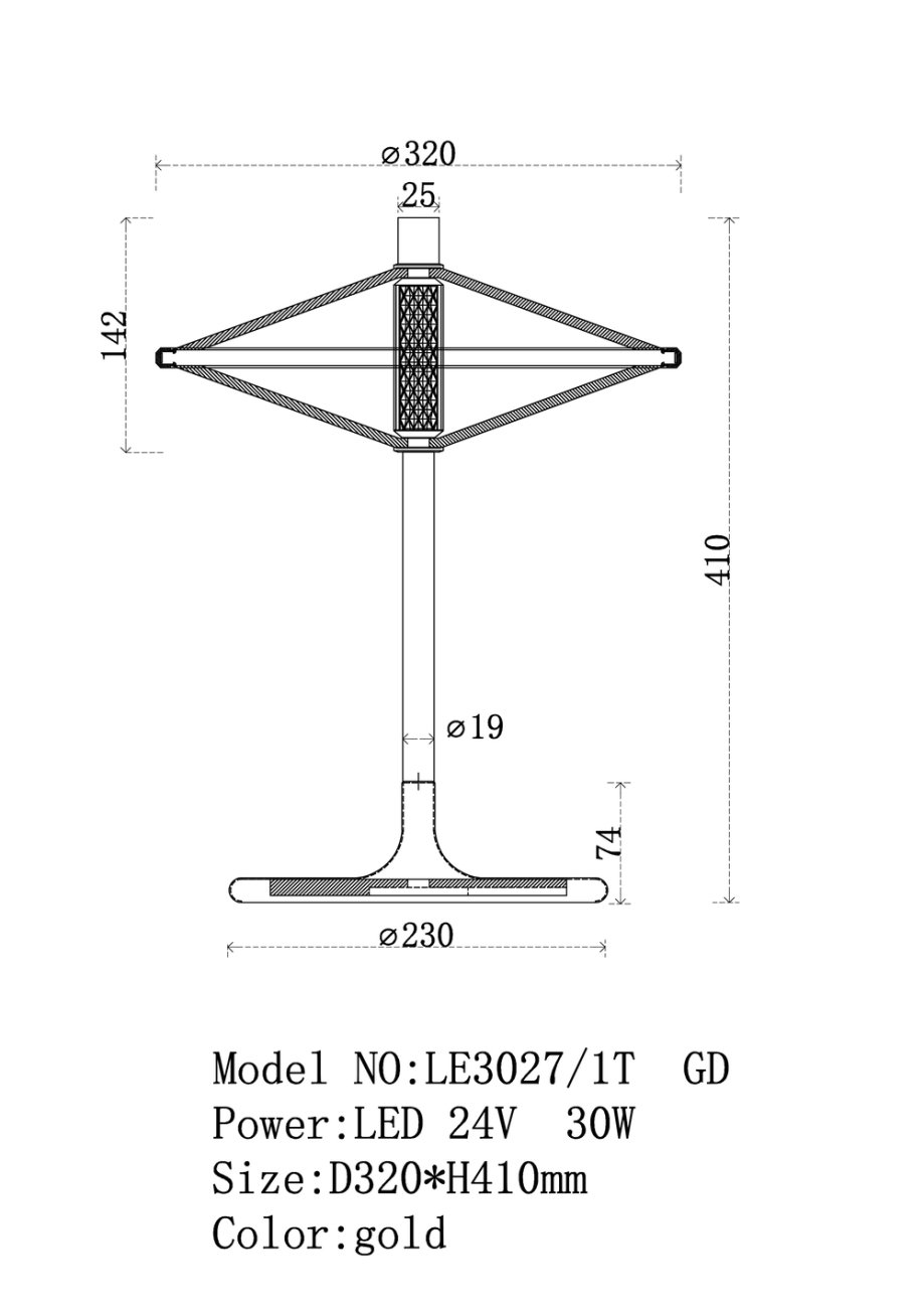 LE3027/1T GD/BL Настольная лампа LEON Chantale LE3027/1T GD/BL