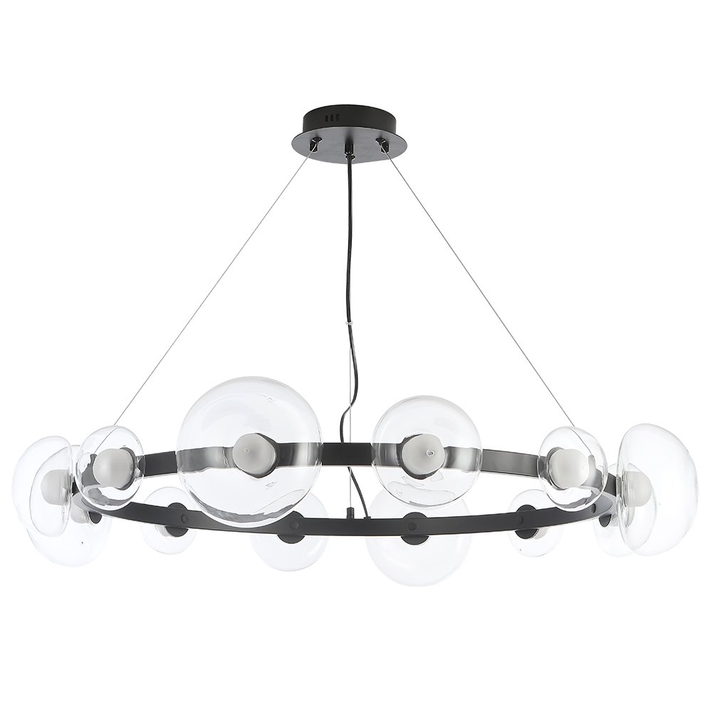 Подвесная люстра Crystal Lux Bosque BOSQUE SP12 BLACK/TRANSPARENT