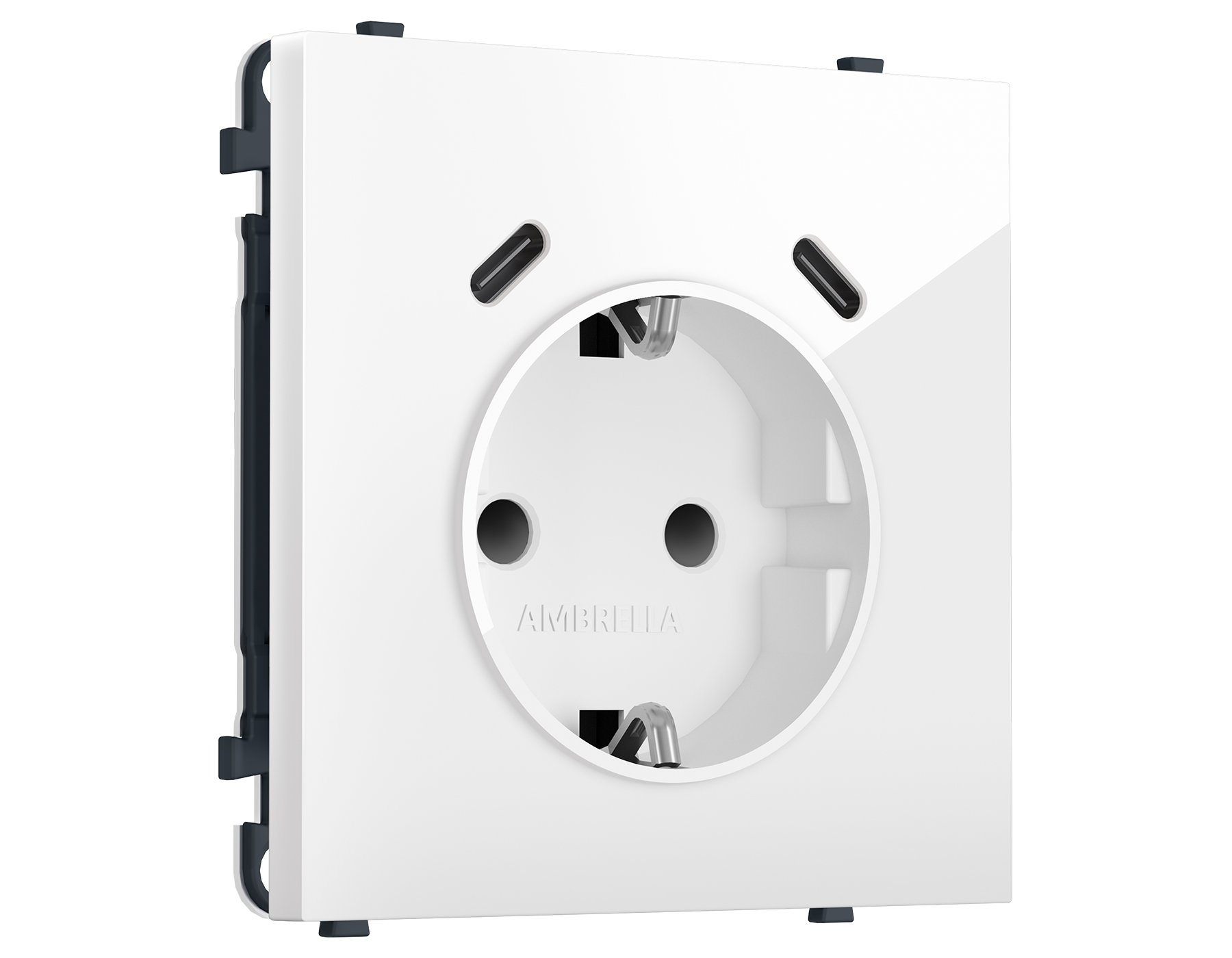 MS110510 MS110510 Комплект механизма электрической розетки SIGMA Белый глянец 2USB С+C 20W (быст. зар.) с/з с/ш 16A-250V QUANT PRO (SP1105, PR165)