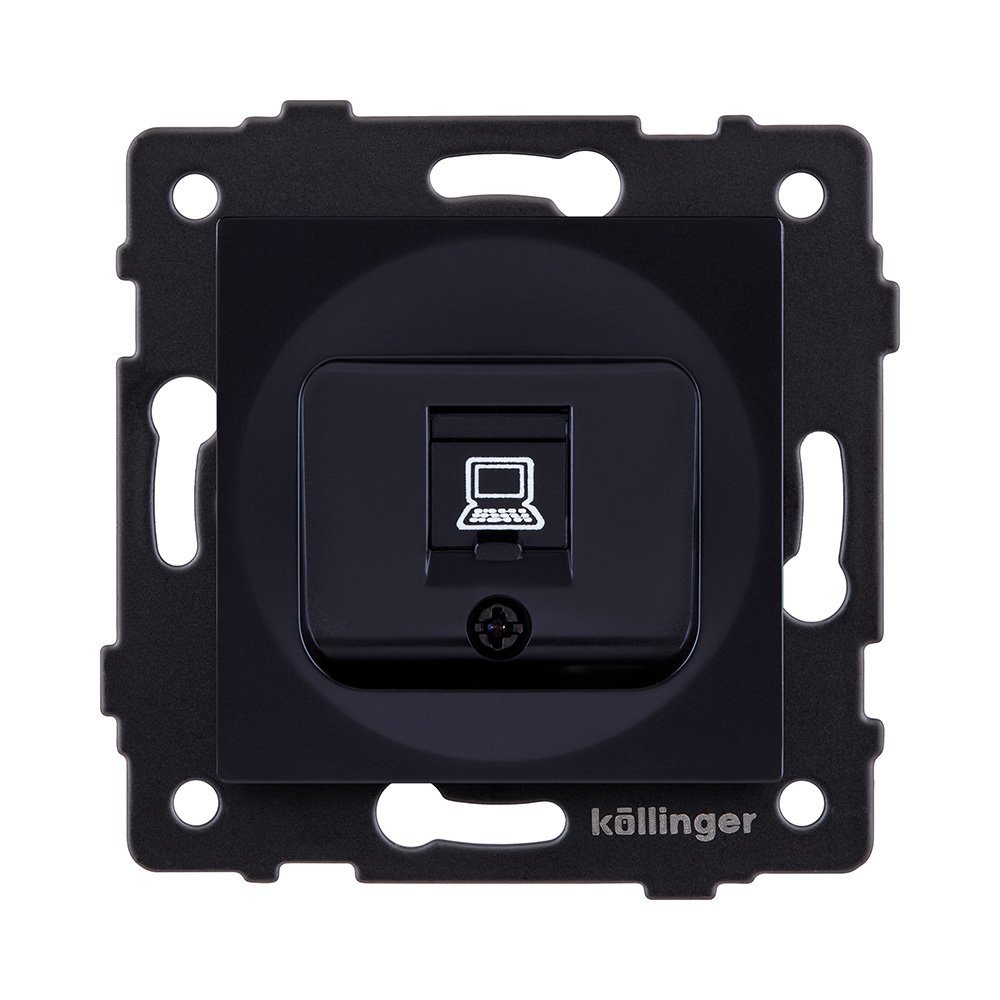 REA-016BK Розетка Ethernet RJ45 Cat.5, черный Kollinger REA-016BK для Aspekt, Eleganz, Reflex