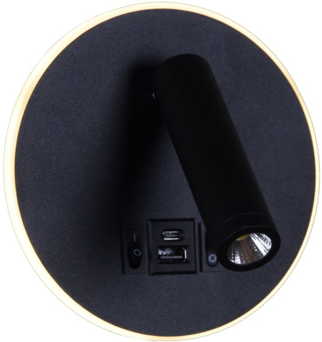 Настенный светильник 86203-9.2-001KT LED12W+USB BK