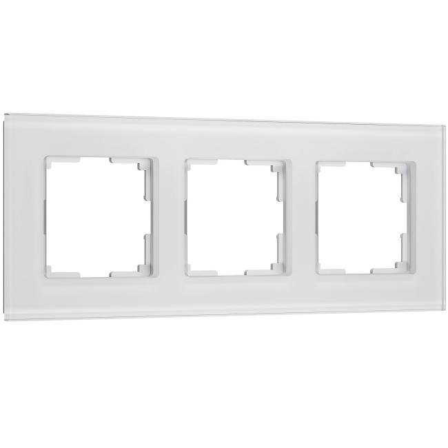 Рамка Werkel W0033101/ Рамка на 3 поста Senso (белый, стекло soft-touch)