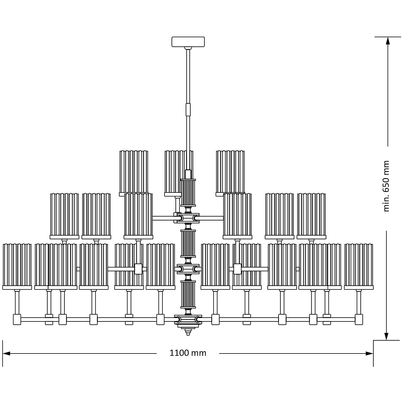 Люстра на штанге Kutek Empoli Ryfel EMP-ZW-12+6+3(ZM)R