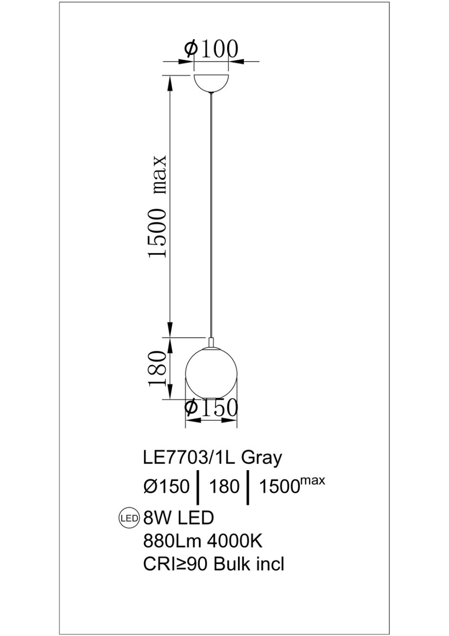 Светильник подвесной LEON Aurore LE7703/1L Chrome