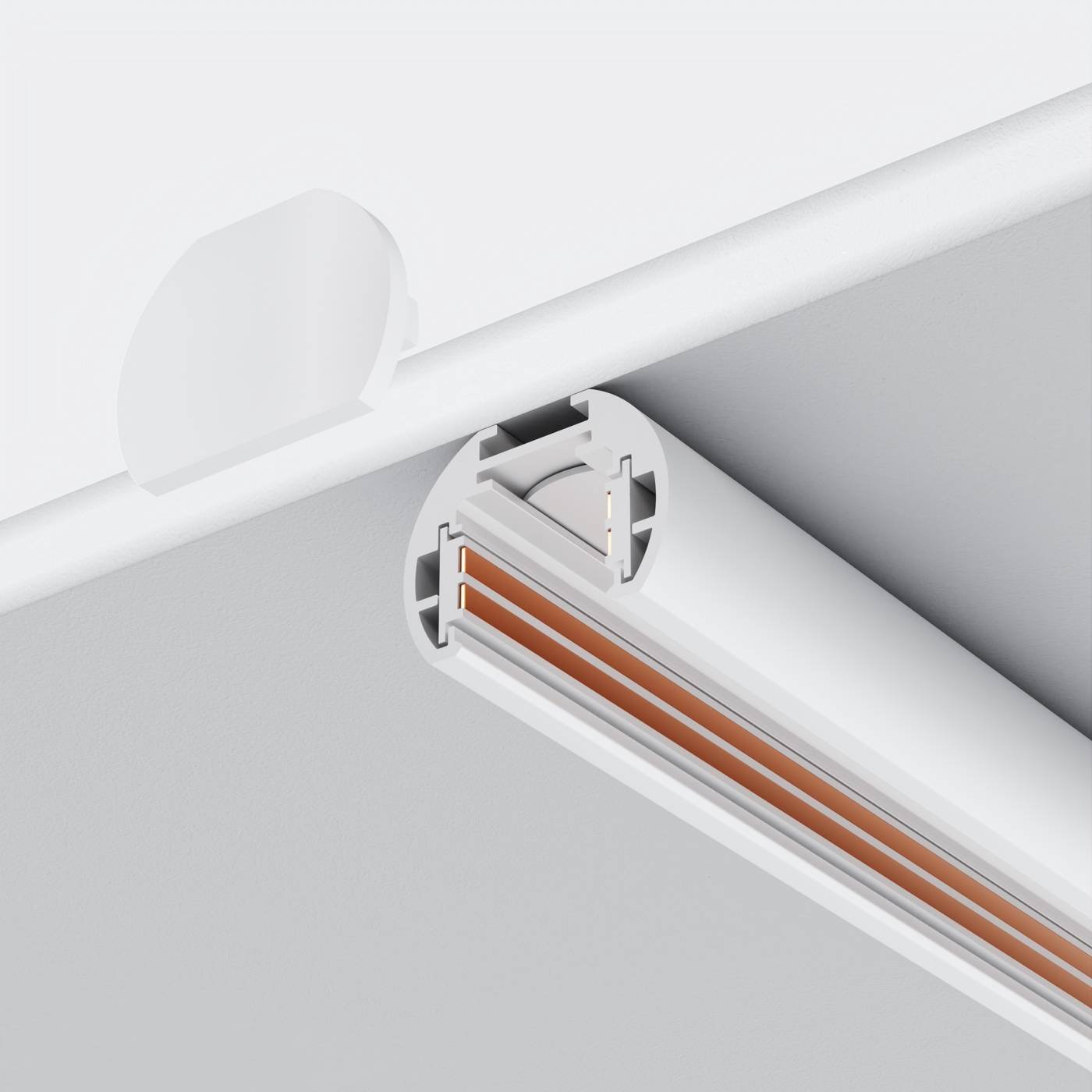 TRAM034EC-R-41W Заглушки для круглого низкопрофильного шинопровода Exility 2шт Maytoni Accessories for tracks Exility TRAM034EC-R-41W