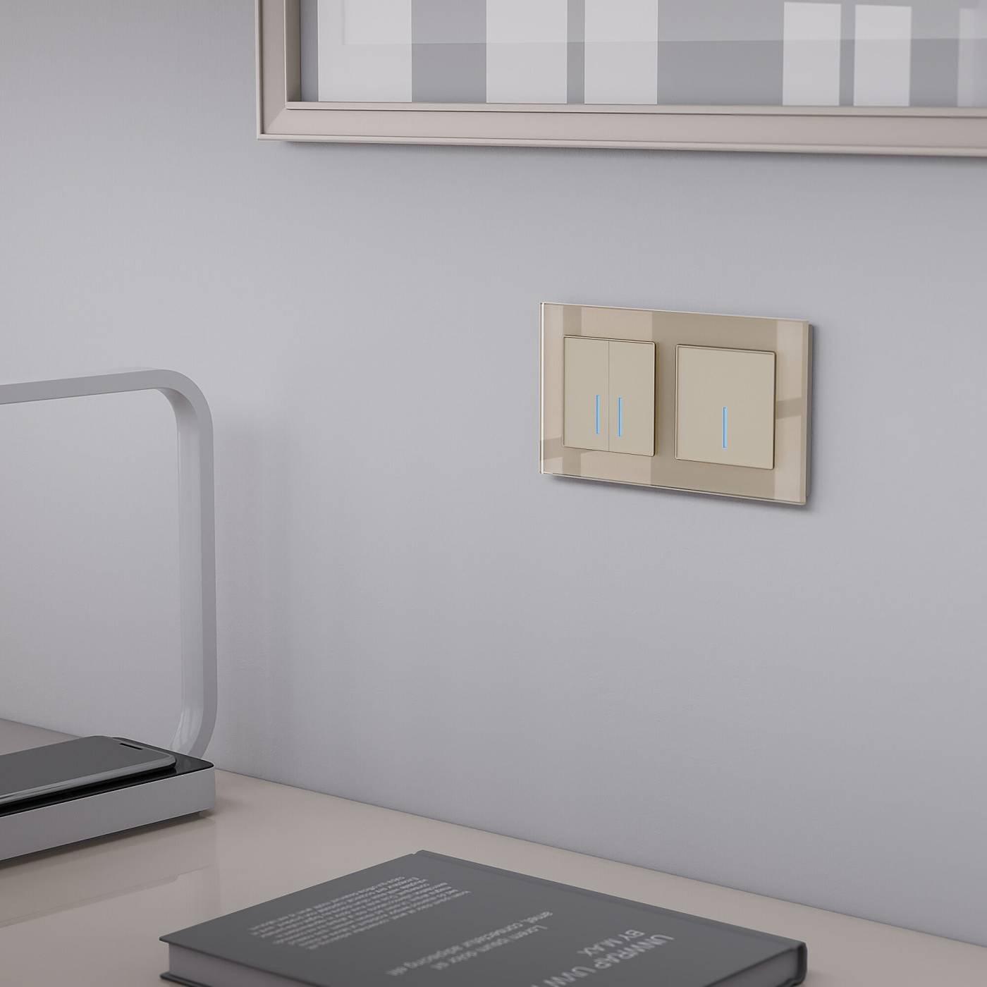 W4510011/ Сенсорный выключатель одноклавишный с подсветкой 1000 Вт (шампань) Выключатель Werkel W4510011/ Сенсорный выключатель одноклавишный с подсветкой 1000 Вт (шампань)