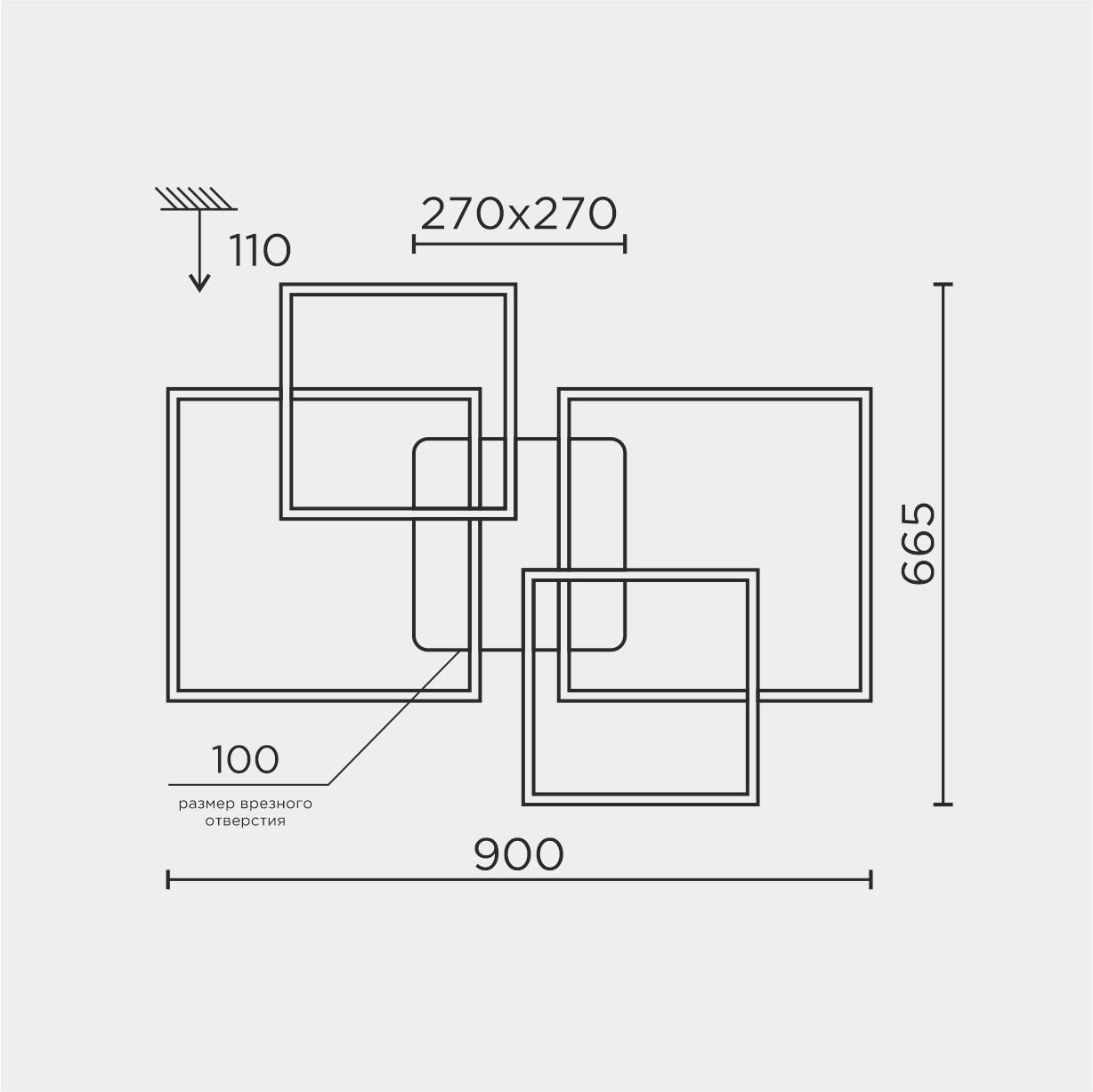 L11060-4 BK Потолочная люстра L LED4U L11060-4 BK