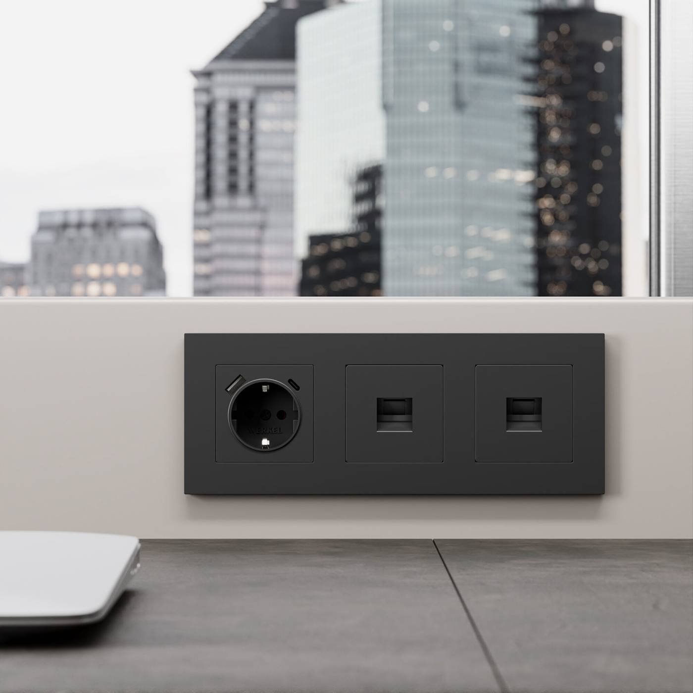 Розетка Werkel W5120108/ Розетка Ethernet RJ-45 cat. 6A экранированная (черный матовый)