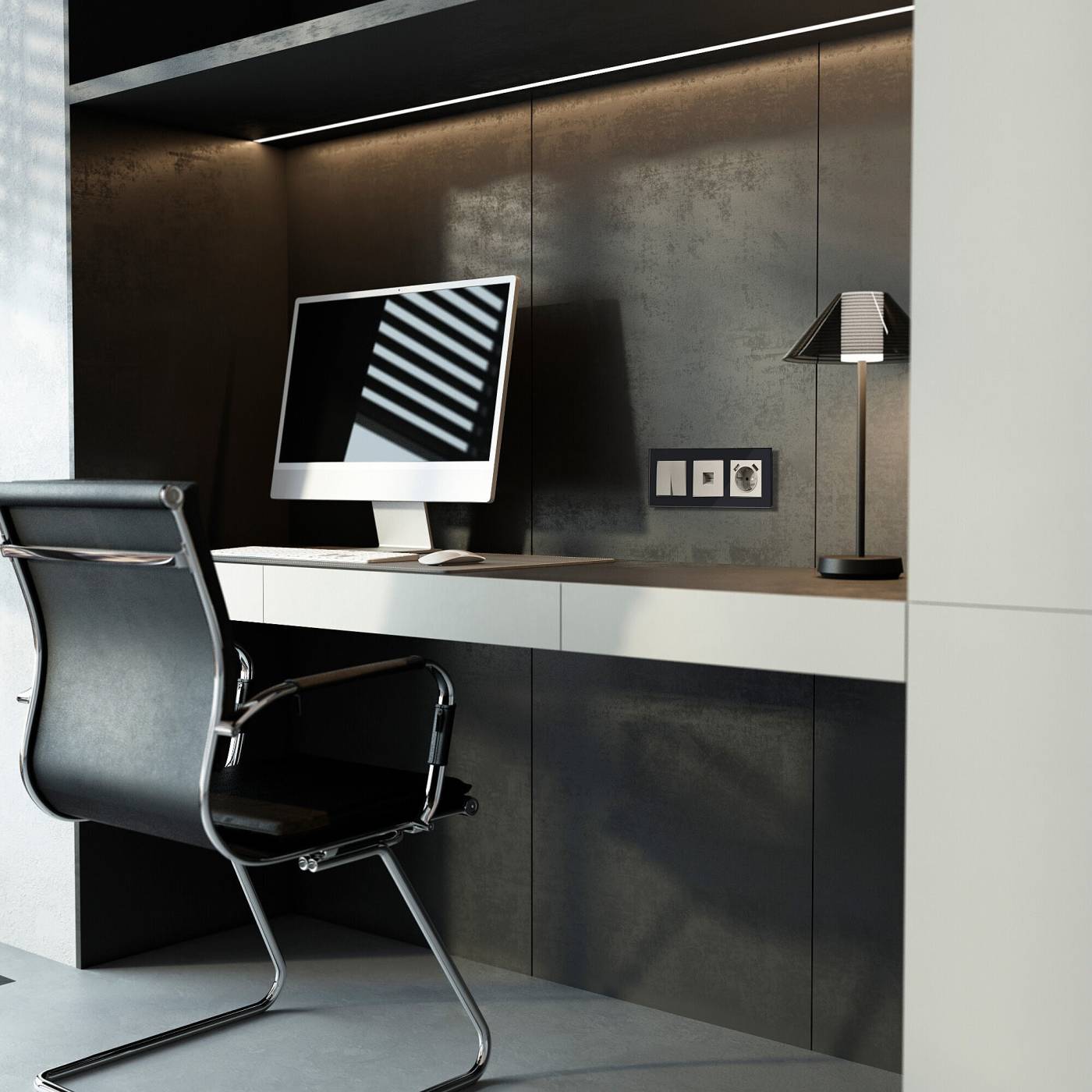 Выключатель Werkel W1223004/ Перекрестный выключатель двухклавишный (дымчатый)